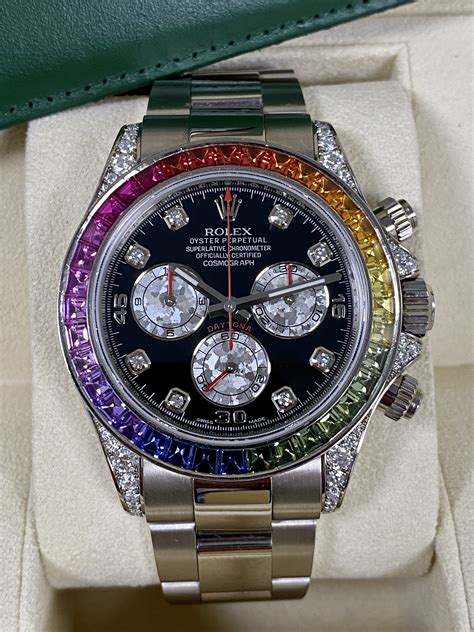 rolex daytona rainbow white face replica|rolex daytona rainbow 2022.